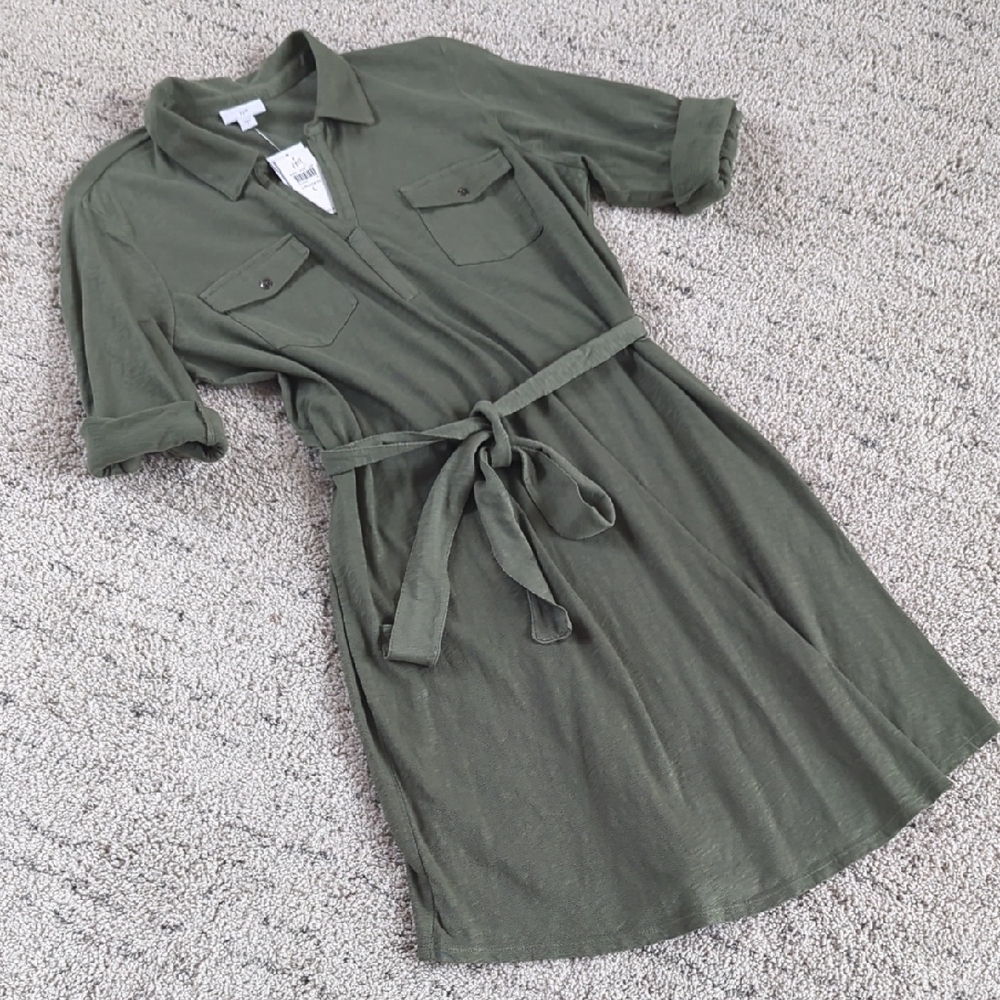 J. Jill Forest Green Long Sleeve Dress